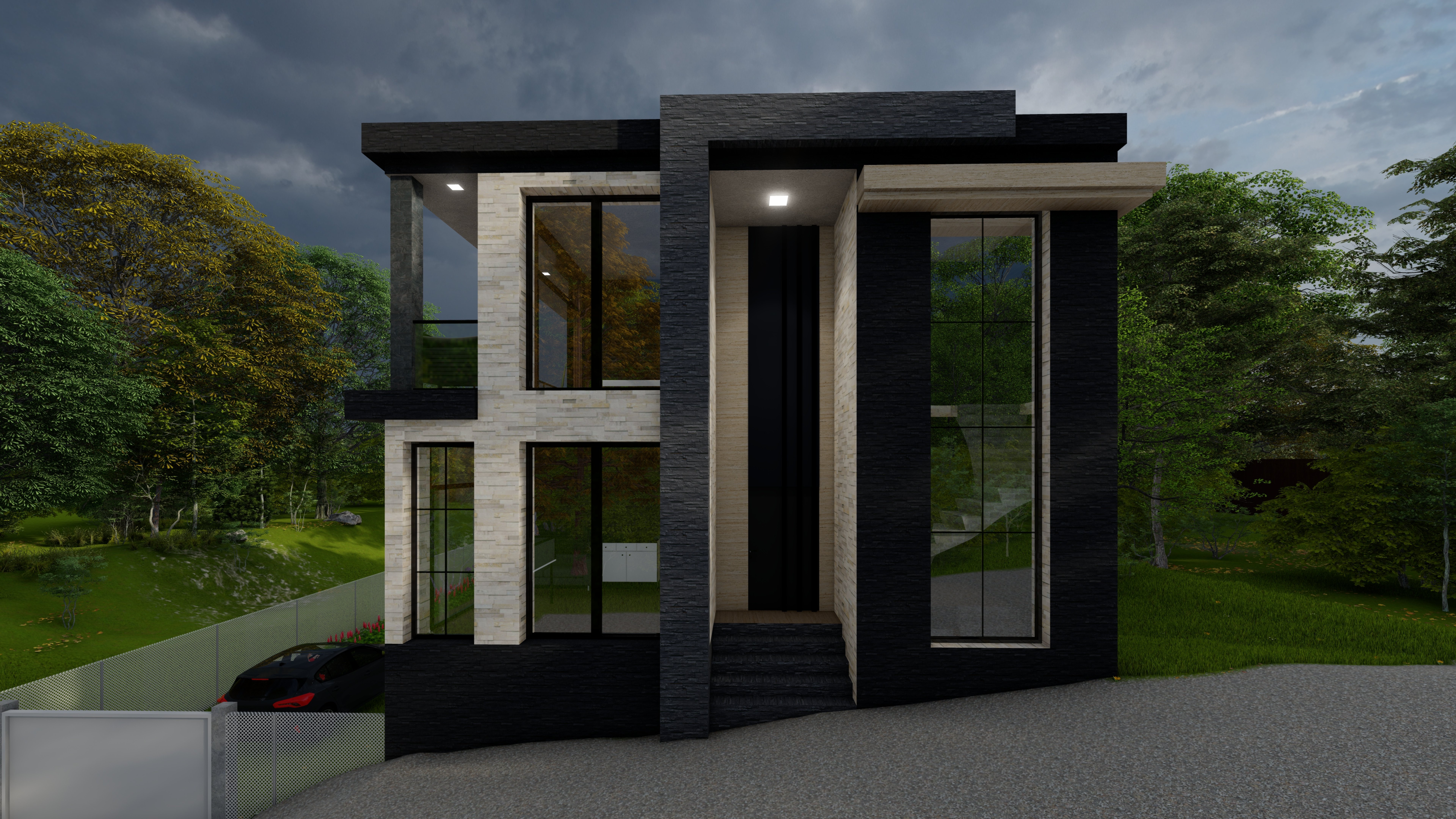 თანამედროვე საცხოვრებელი სახლი — ნაფეტვრები